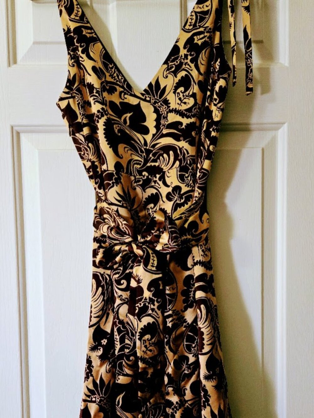 Betsy Johnson Silk Baroque-Print Cocktail Dress
